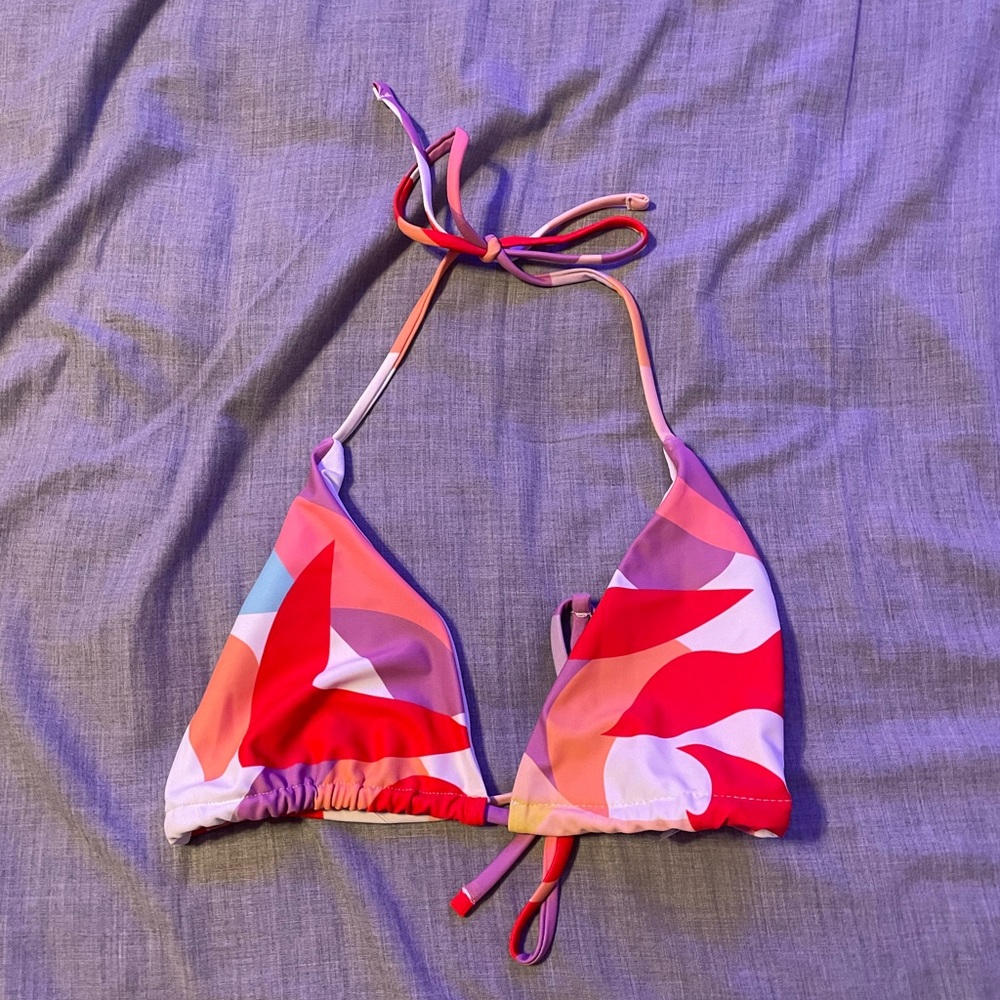 Colorful triangle bikini top